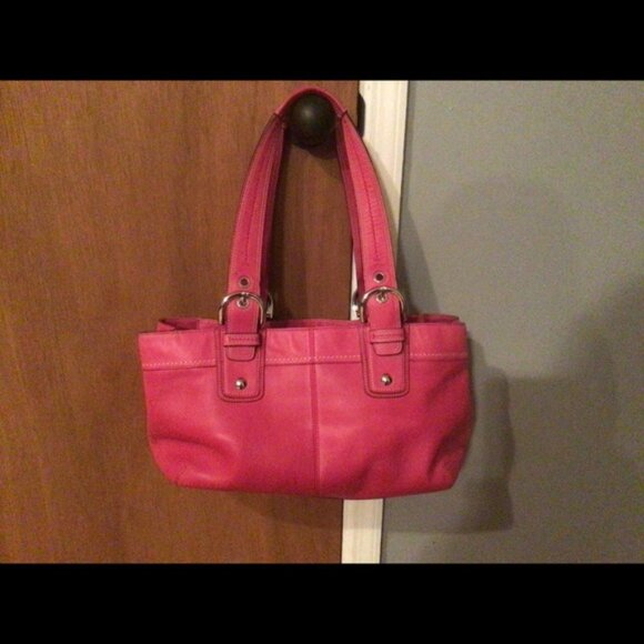 Pink Leather Coach Purse - Picture 2 of 12